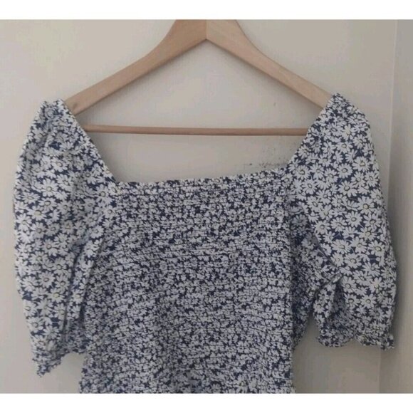 J. Crew Puff Sleeve Smocked Peplum Blouse - Picture 7 of 9